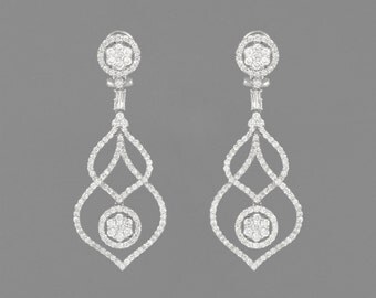 rings 14 K White Gold /pendientes diamond 4.80 CT