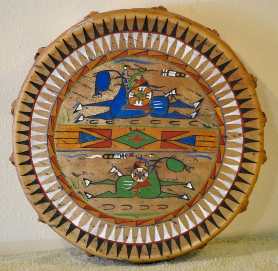 A Good Day /Native American Lakota Buffalo Hide Drum by Dakotadrum