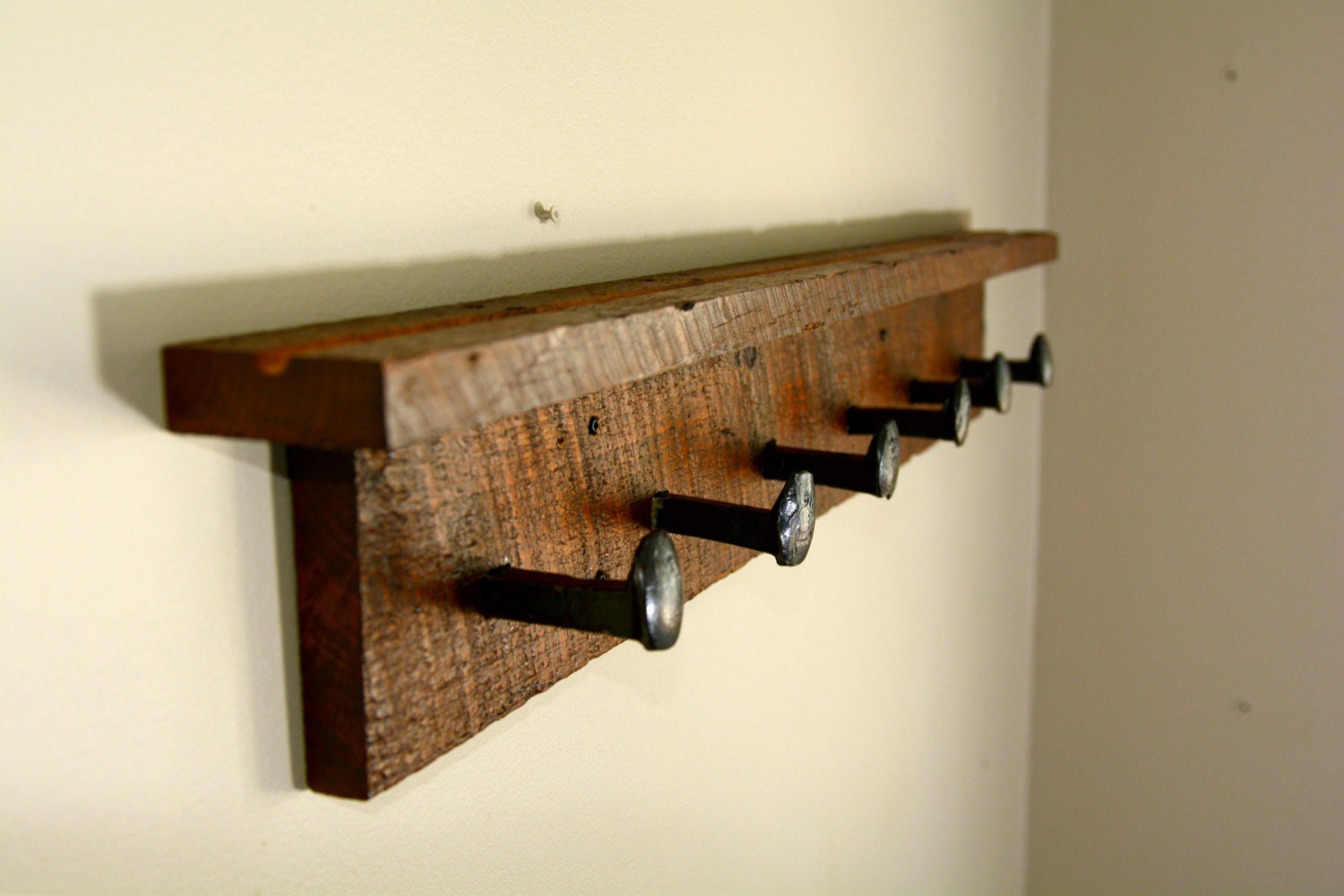 Rail Spike Barnwood Coat Rack