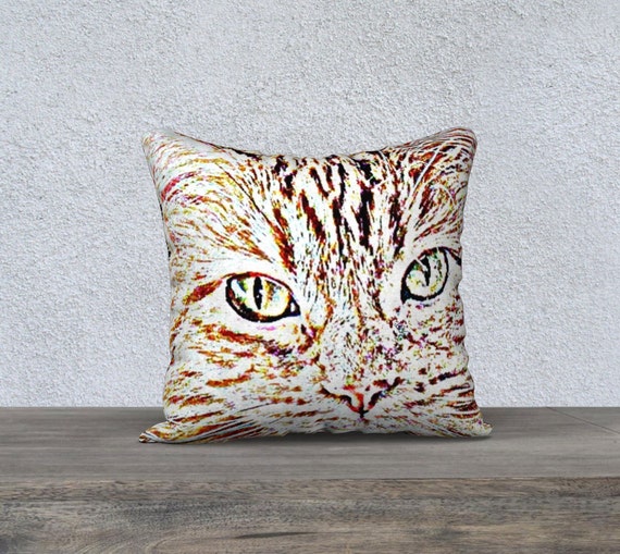 Ginger Cat Pillow Cover Case ThrowDecorative Pillow Sham