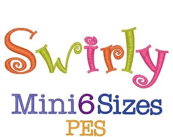 Mini Swirly Embroidery Font 6 Sizes, Monogram Fonts Embroidery Font ,Machine Embroidery PES Format,Monogram Embroidery,Monogram Font
