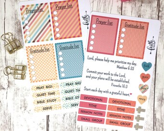 Prayer planner stickers gratitude lists Happy by FaithPaperShop