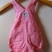 Oshkosh B'gosh  Baby Girl Romper Pink and White Striped Shortalls Size 18 Months