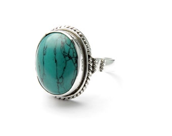 Large turquoise ring | Etsy