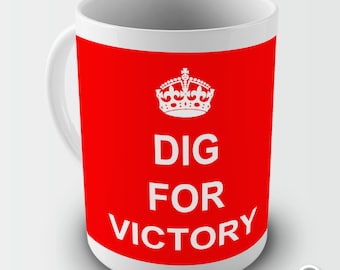 Dig For Victory Keep Calm And Carry On Ceramic Novelty Mug