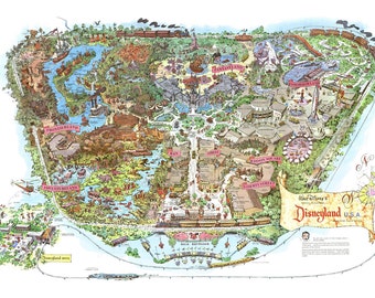 Disneyland 1962 Hand-Retouched Vintage by VintageMagicalMaps