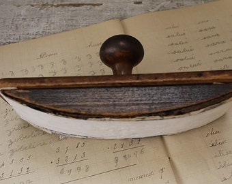 Large and rustic blotting buffer. Vintage french Wooden Ink Blotter Stamp. Rocker Blotter Paperweight wooden ink. 1950 s Desk Accessory