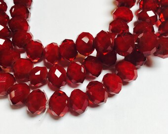 Crystal Rondelles in Deep Red - 105 Pieces - #590