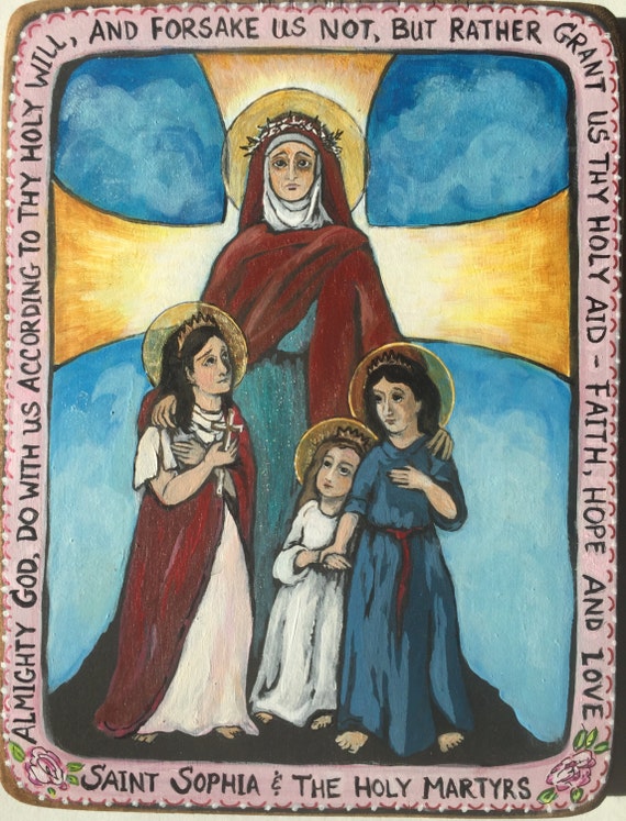 Saint Sophia St Sophia Icon Retablo Christian Art