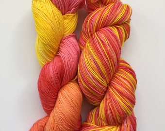 Oriental Glow Hand Dyed Sock Yarn 100g DYED TO ORDER