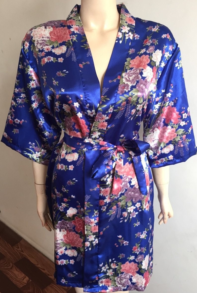 HIGH QUALITY floral Silk Satin Spa Robe for by Totallybrides