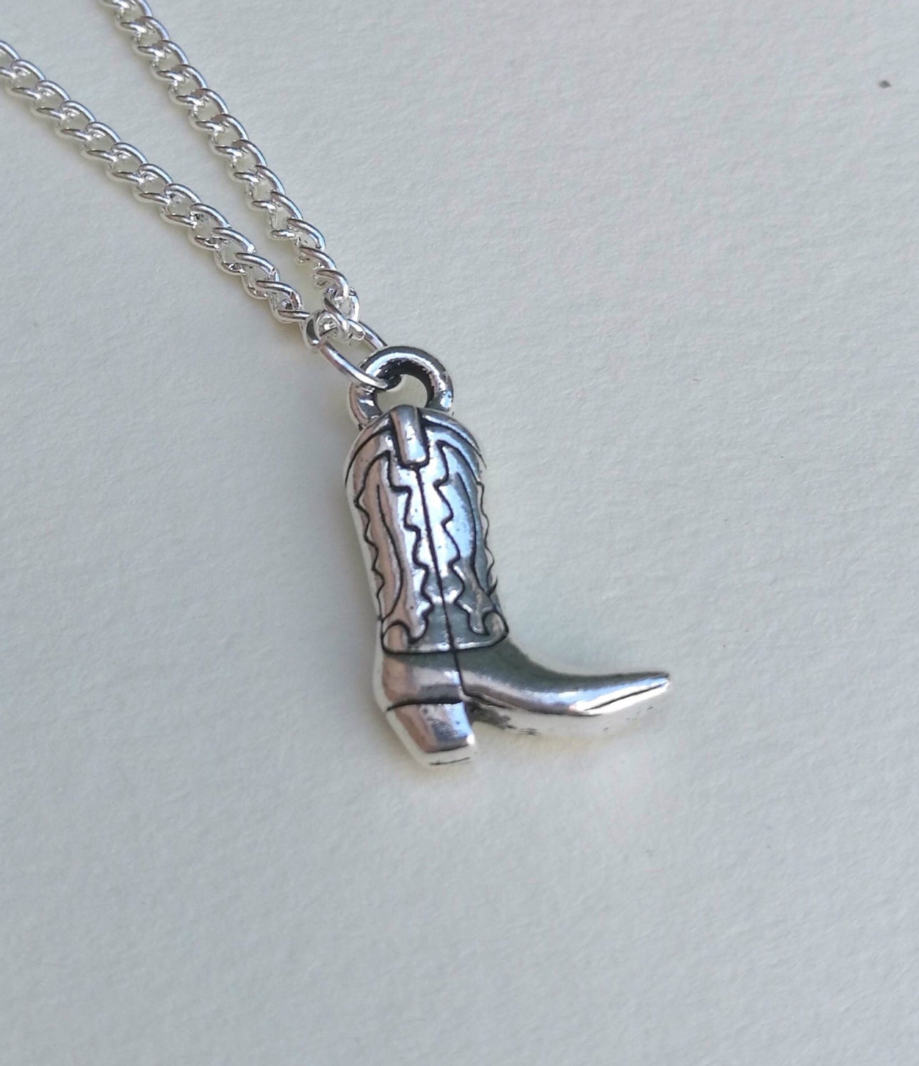 Western Boot Necklace by FatPineappleBoutique on Etsy