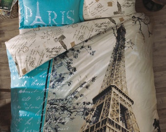 UPS!!! Paris Design Double Bedding Set Linens ,Coton