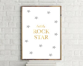 Little Rock Star Print // Kid's Wall Art // Kids Minimalist Poster // Peter Pan // Childrens Poster // Kids Typography // Kids Room