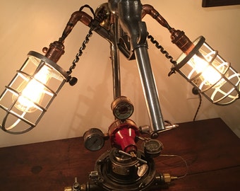 Urban Industrial/Automotive themed Desk Lamp...Diesel-Punk Genera