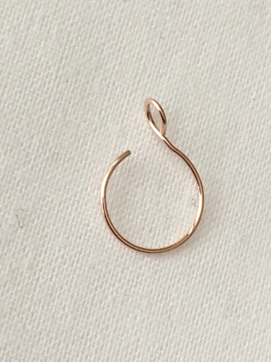 14k Rose Gold Fill 20 Gauge Fake Nose Ring Yellow Gold Fill