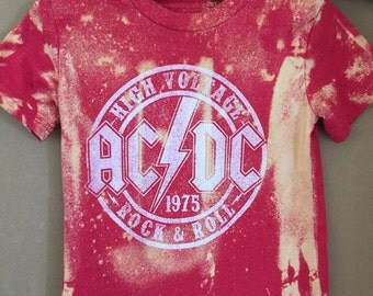 Items similar to Unisex Bleach Dyed AC/DC Shirt on Etsy