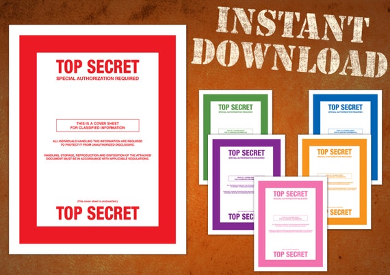 TOP SECRET Classified Document Cover Sheets Multiple Colors top-secret-classified-document-cover-sheets-multiple-colors