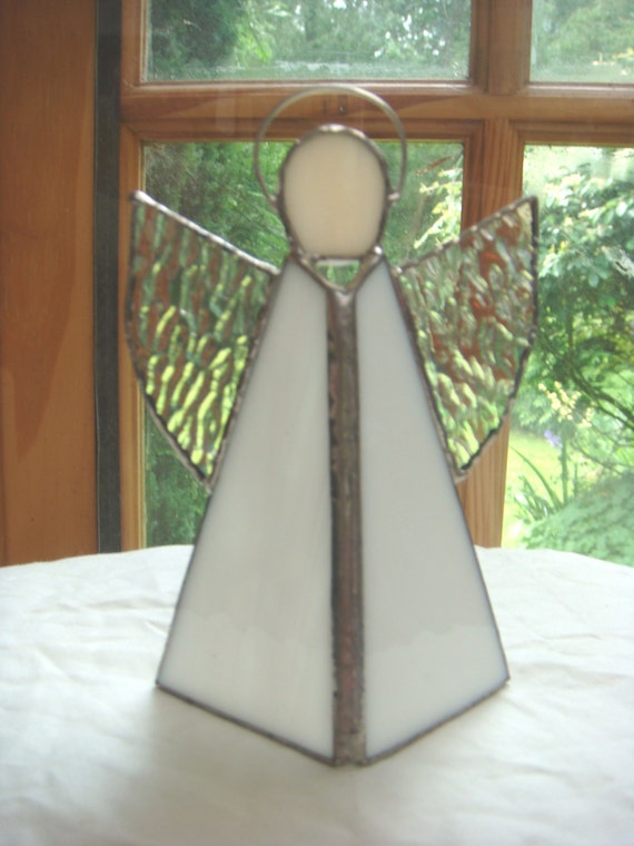 Stained glass freestanding simple Angel by GracefulGlassUK