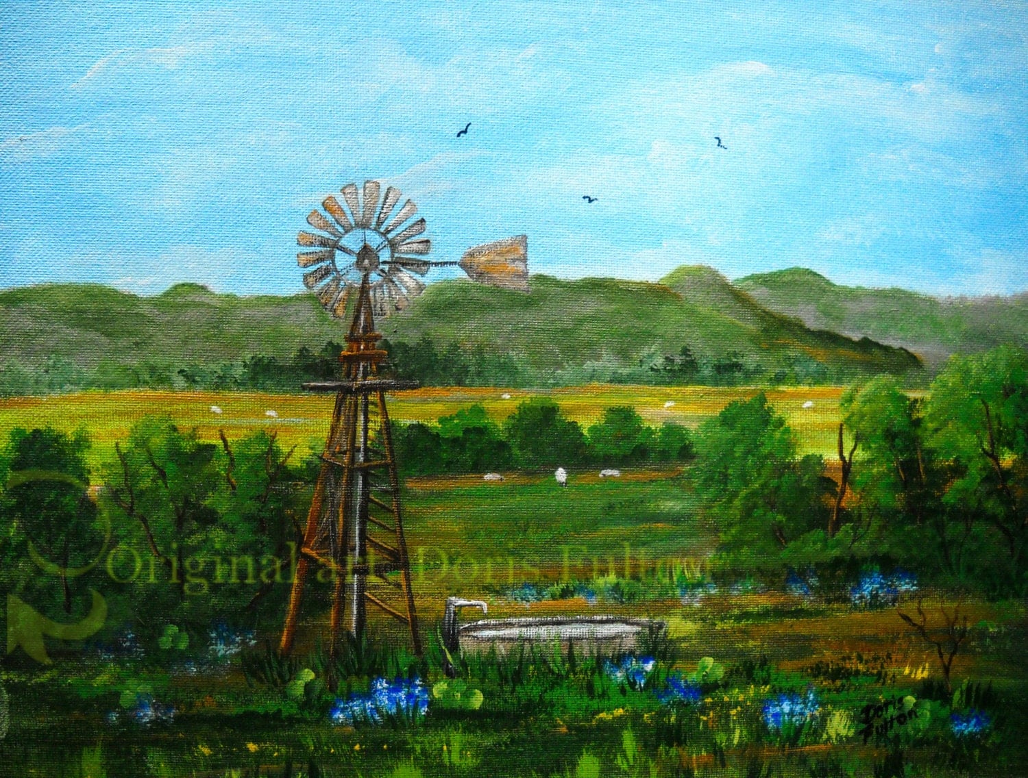 Texas Bluebonnets Texas Hill Country Original Painting Texas