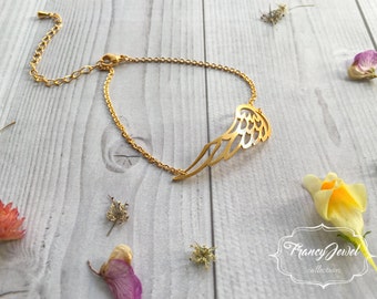 Gold Statement Necklace Fallen Angel Artisan Made Antiqued
