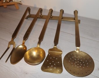 Lot D'ustensiles De Cuisine Anciens En Cuivre - Vintage Après 1950 - Occasion