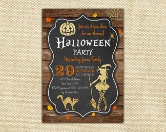 Halloween invitation. Halloween party invitations. Witch halloween invites. Costume party invitations. Printable halloween invitations.