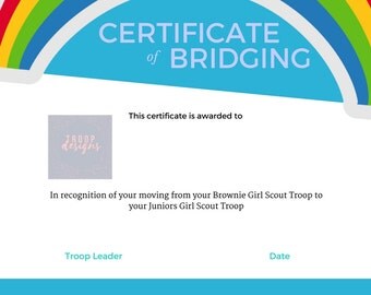 Bridging Certificate Brownies to Juniors Girl Scout Printable