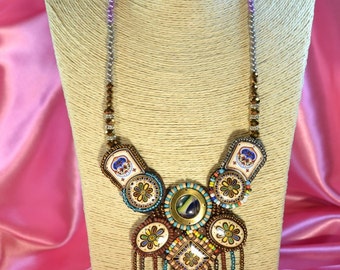 African necklace, african jewelry, bib necklace, statement necklace, ethnic necklace, tribal necklace, bib, leather necklace, slow fashion