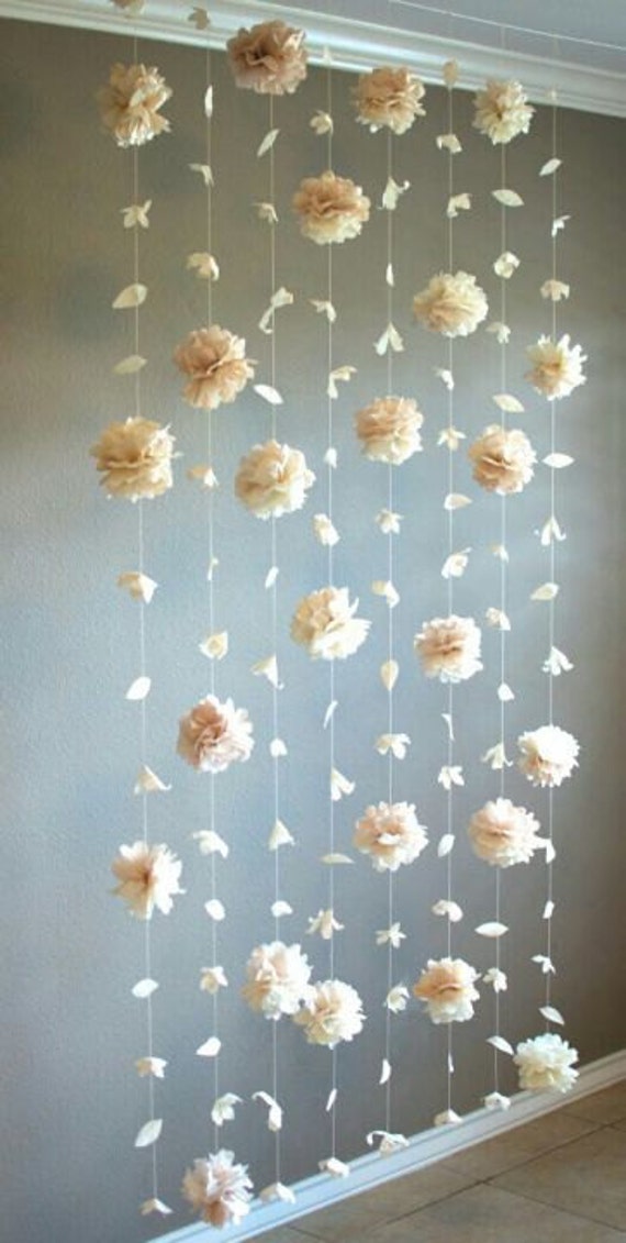Floral backdrop Flower petal wedding backdrop Curtain garland