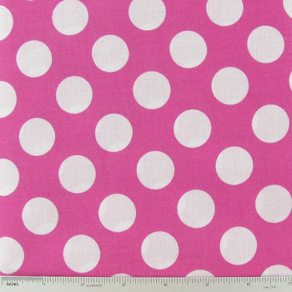 Pink White Polka Dot Fabric For Quilting Sewing Pillow