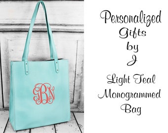 Monogrammed Handbag, Personalized Faux Leather Purse, Gifts for Her, Christmas Gift, Embroidered Tote Bag, Monogram Tote