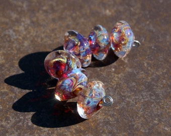 Carnevale - Handmade Lampwork Glass Bicone Beads - SRA Elasia - MTO