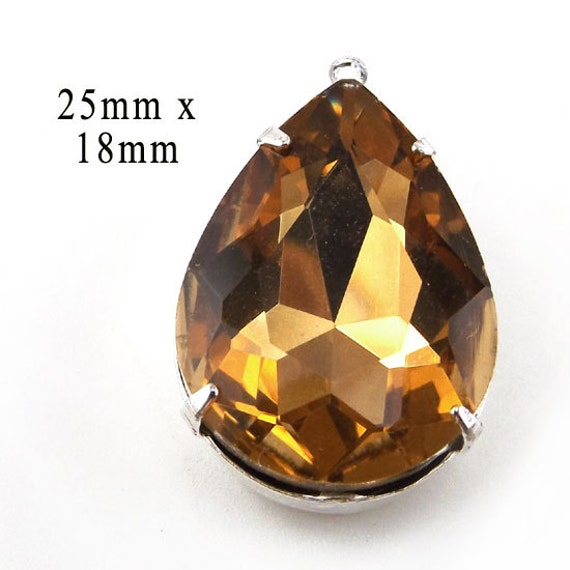 golden smoky topaz teardrop pendant 