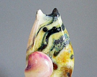 Cat Bead Handmade Lampwork Focal - Jamie FatCat