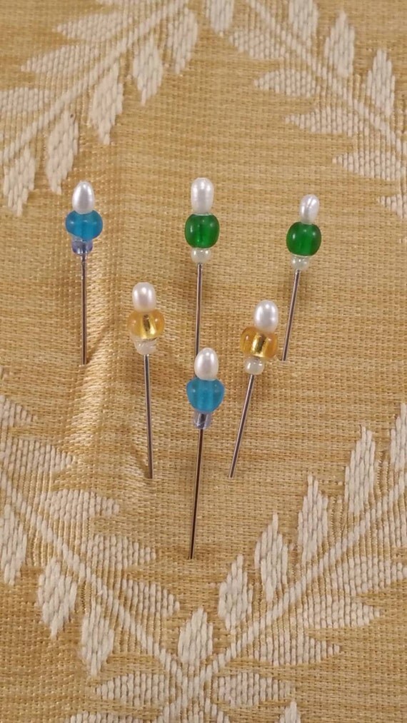 Veil Pins bobbin lace pricker SCA Medieval Freshwater Pearls