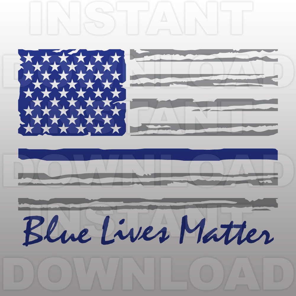 Download Blue Lives Matter SVG File Blue Lives USA Flag SVG