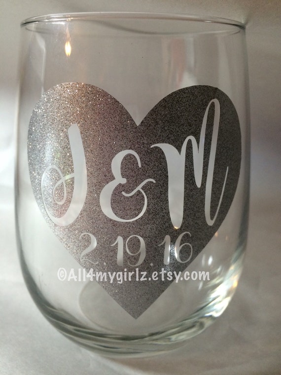 personalized stemless wine glasses monogrammed bride groom personalized stemless wine glasses monogrammed bride groom