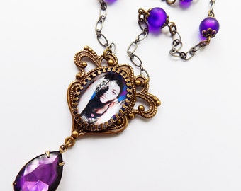 Prince Necklace, Purple Prince Necklace, Prince jewelry, Nouveau Necklace, Rock god Jewelry, Prince pendant, Memorial jewelry, Gift for her