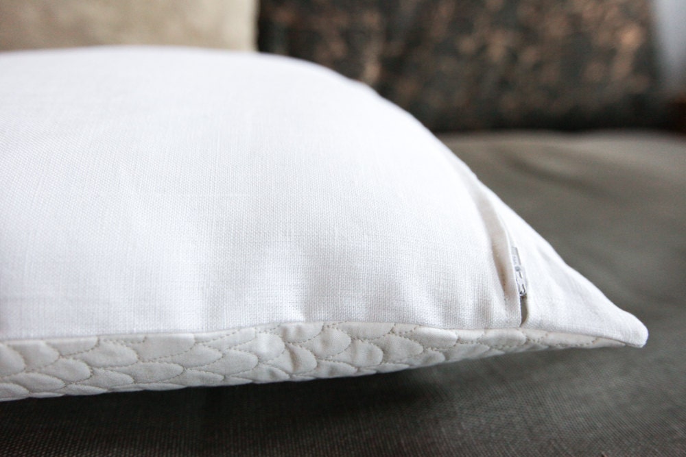 Modern Handprinted Pillow Quilted One-Of-A-Kind Pillow 17x17