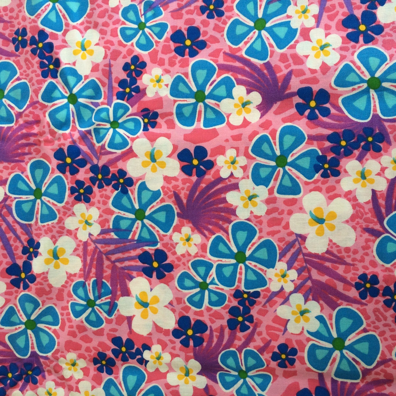 Pink tropical floral fabric 1 yard x 43 inches more