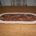 Crocheted Table Runner Fall Harvest Fabric Center Crocheted Edging 16 X 36