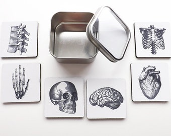 Medical Student Gift Graduation Anatomy COASTERS goth for doctor nurse practitioner physician assistant anatomical heart bones skeleton med