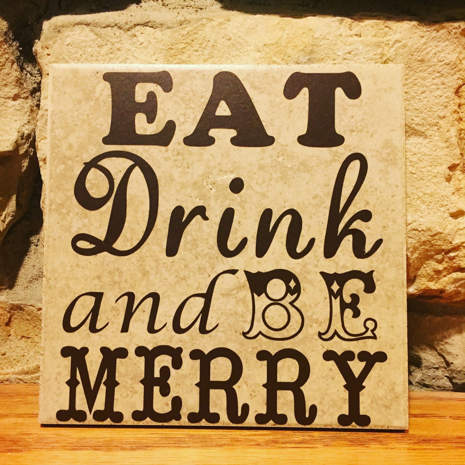 Eat Drink and be Merry decorative ceramic tile Dave Matthews