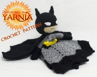 Batman Lovey Crochet Pattern, INSTANT DOWNLOAD, superhero security blanket