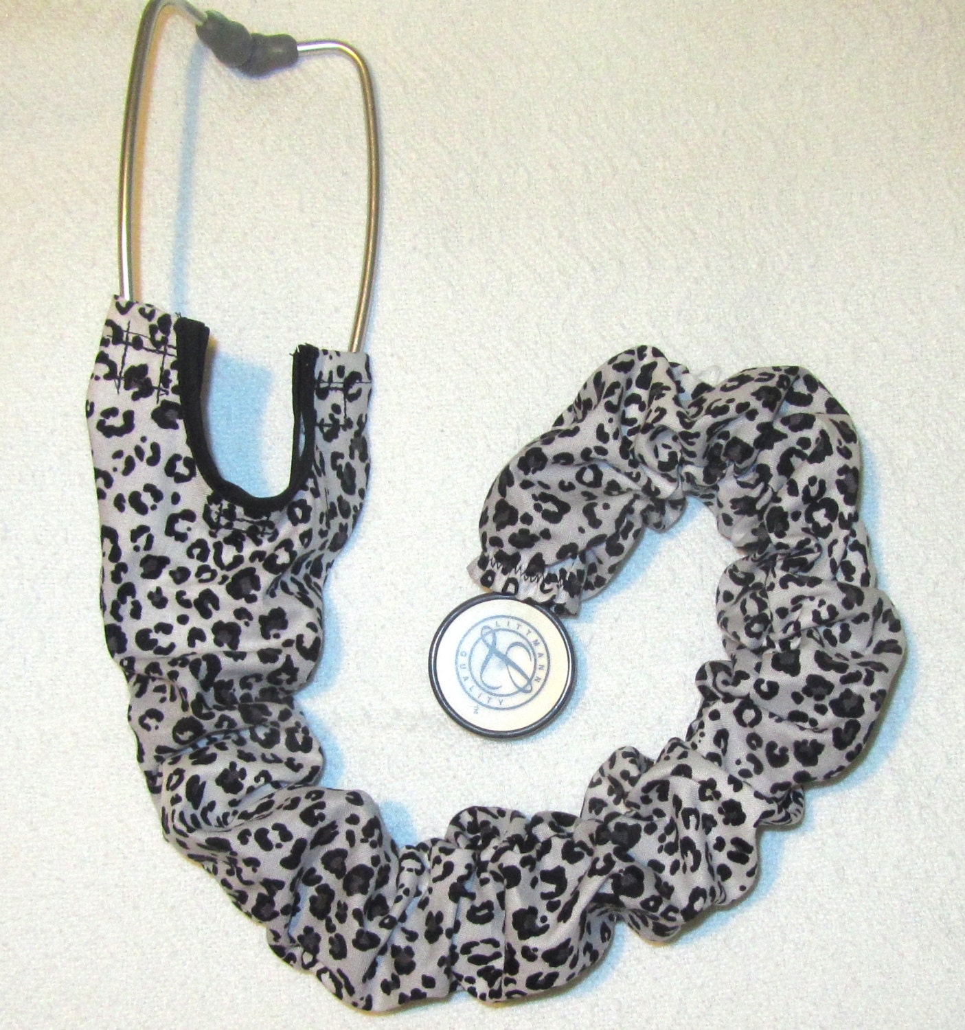 Stethoscope Cover Animal Print Cheetah Black Gray WACBG
