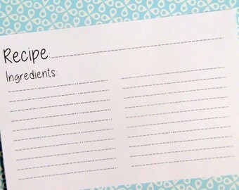 50 Super Cute 4 by 6 inch Recipe Cards...Perfect for Recipe Box