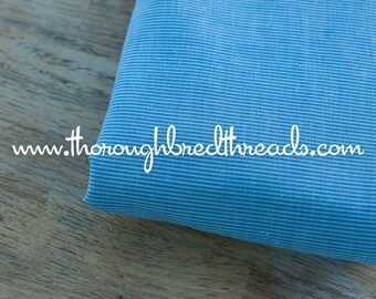 Blue Chambray Stripe - Vintage Fabric New Old Stock Shirting Vertical