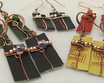 Wholesale Earrings. Bottle Wine Foil Earrings. Recycled Foil Earrings.Set of 5.