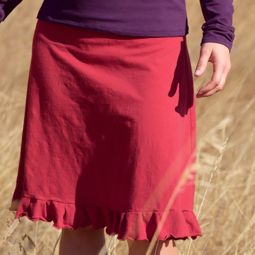 Organic Hemp Ruffle Skirt / Organic Clothing by IntertwinedDesigns